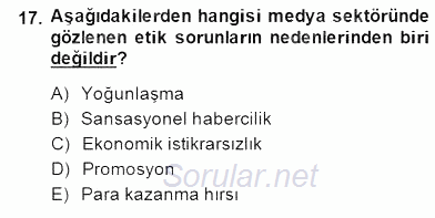 Haber Toplama Teknikleri 2014 - 2015 Dönem Sonu Sınavı 17.Soru