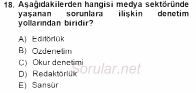 Haber Toplama Teknikleri 2014 - 2015 Dönem Sonu Sınavı 18.Soru
