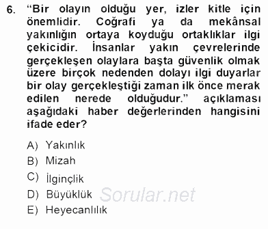 Haber Toplama Teknikleri 2014 - 2015 Dönem Sonu Sınavı 6.Soru