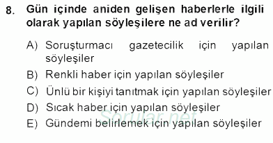 Haber Toplama Teknikleri 2014 - 2015 Dönem Sonu Sınavı 8.Soru