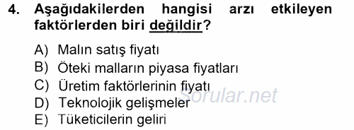 İktisada Giriş 2012 - 2013 Dönem Sonu Sınavı 4.Soru