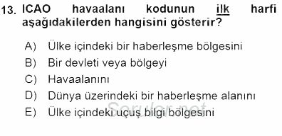 Turizm Ulaştırması 2015 - 2016 Dönem Sonu Sınavı 13.Soru