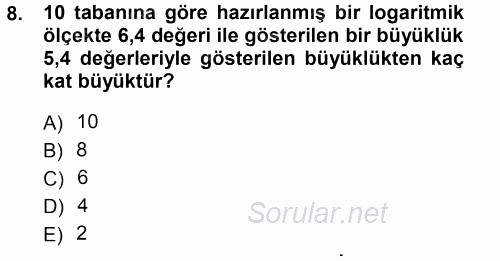 Matematik 1 2012 - 2013 Dönem Sonu Sınavı 8.Soru