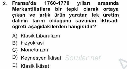 Uluslararası İktisat 2014 - 2015 Ara Sınavı 2.Soru