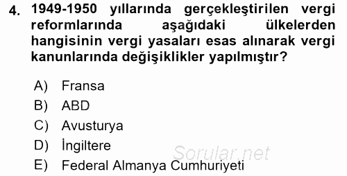 Vergi Usul Hukuku 2015 - 2016 Ara Sınavı 4.Soru