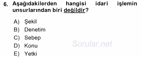 Vergi Usul Hukuku 2015 - 2016 Ara Sınavı 6.Soru