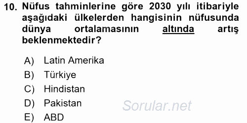 Uluslararası Ekonomi Politik 2017 - 2018 3 Ders Sınavı 10.Soru