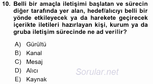 Halkla İlişkiler Yazarlığı 2015 - 2016 Ara Sınavı 10.Soru