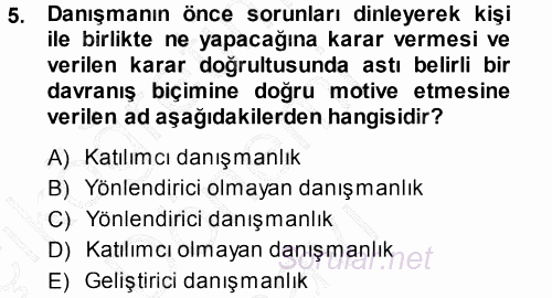 Performans ve Kariyer Yönetimi 2013 - 2014 Dönem Sonu Sınavı 5.Soru