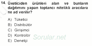 Spor Pazarlaması 2014 - 2015 Dönem Sonu Sınavı 14.Soru