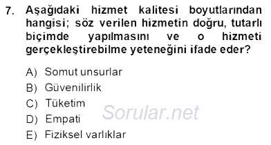 Spor Pazarlaması 2014 - 2015 Dönem Sonu Sınavı 7.Soru