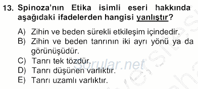 Zihin Felsefesi 2013 - 2014 Ara Sınavı 13.Soru