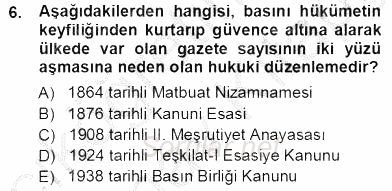 Medyada Çalışma Hayatı 2012 - 2013 Ara Sınavı 6.Soru