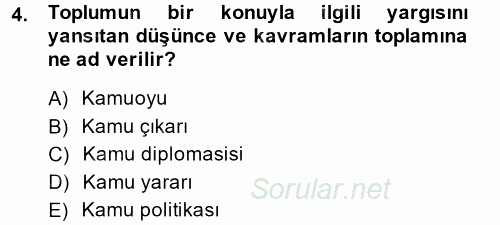 Diş Politika Analizi 2013 - 2014 Dönem Sonu Sınavı 4.Soru