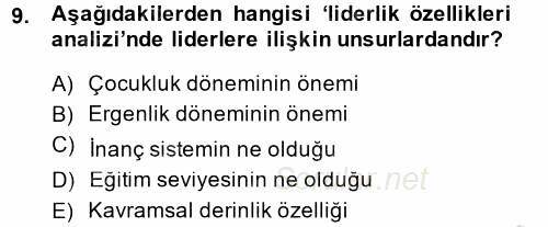 Diş Politika Analizi 2013 - 2014 Dönem Sonu Sınavı 9.Soru