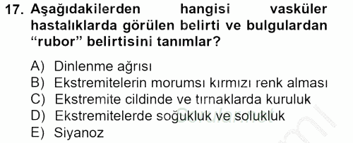 Temel Sağlık Hizmetleri 2012 - 2013 Dönem Sonu Sınavı 17.Soru