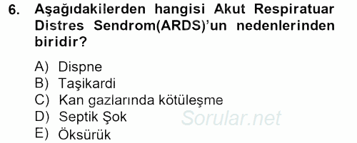 Temel Sağlık Hizmetleri 2012 - 2013 Dönem Sonu Sınavı 6.Soru