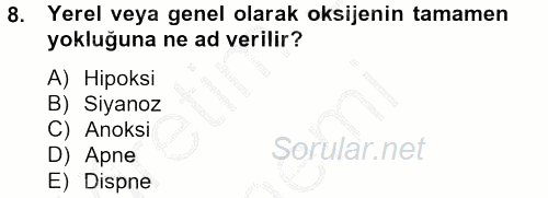 Temel Sağlık Hizmetleri 2012 - 2013 Dönem Sonu Sınavı 8.Soru