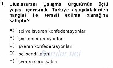Çalışma İlişkileri Tarihi 2014 - 2015 Ara Sınavı 1.Soru Çalışma İlişkileri Tarihi 2014 - 2015 Ara Sınavı 1.Soru