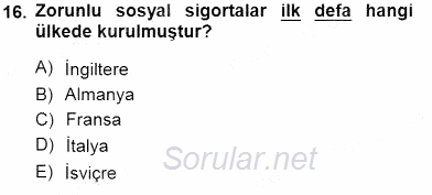 Çalışma İlişkileri Tarihi 2014 - 2015 Ara Sınavı 16.Soru