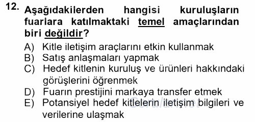 Reklamcılık 2014 - 2015 Ara Sınavı 12.Soru