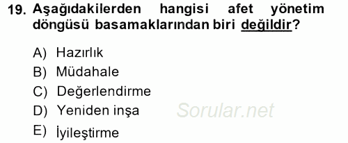 Çağdaş Lojistik Uygulamaları 2014 - 2015 Dönem Sonu Sınavı 19.Soru