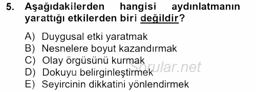 Film ve Video Kültürü 2012 - 2013 Ara Sınavı 5.Soru