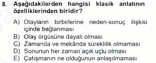 Film ve Video Kültürü 2012 - 2013 Ara Sınavı 8.Soru