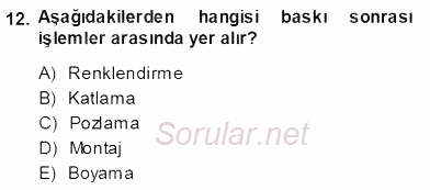 Halkla İlişkiler Uygulama Teknikleri 2013 - 2014 Ara Sınavı 12.Soru