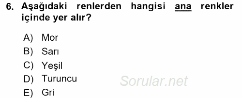 Çocukta Sanat Eğitimi Ve Yaratıcılık 2017 - 2018 3 Ders Sınavı 6.Soru