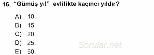 Sosyal Davranış ve Protokol 2015 - 2016 Ara Sınavı 16.Soru