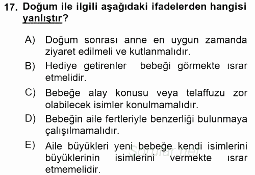 Sosyal Davranış ve Protokol 2015 - 2016 Ara Sınavı 17.Soru