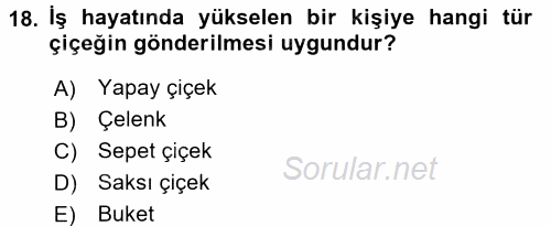 Sosyal Davranış ve Protokol 2015 - 2016 Ara Sınavı 18.Soru
