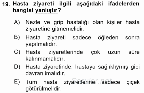 Sosyal Davranış ve Protokol 2015 - 2016 Ara Sınavı 19.Soru