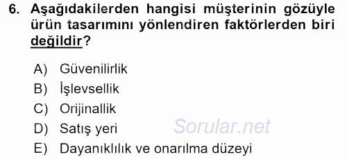 Stratejik Yönetim 2017 - 2018 Dönem Sonu Sınavı 6.Soru