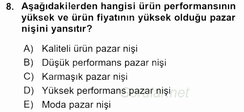 Stratejik Yönetim 2017 - 2018 Dönem Sonu Sınavı 8.Soru