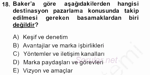 Marka ve Yönetimi 2013 - 2014 Dönem Sonu Sınavı 18.Soru