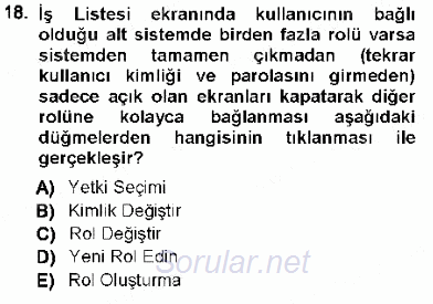 Ulusal Yargı Ağı Projesi 1 2012 - 2013 Ara Sınavı 18.Soru