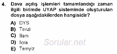 Ulusal Yargı Ağı Projesi 1 2012 - 2013 Ara Sınavı 4.Soru