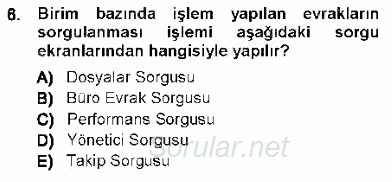 Ulusal Yargı Ağı Projesi 1 2012 - 2013 Ara Sınavı 6.Soru