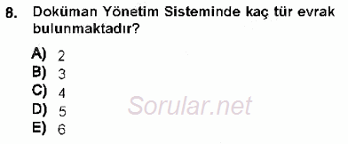 Ulusal Yargı Ağı Projesi 1 2012 - 2013 Ara Sınavı 8.Soru