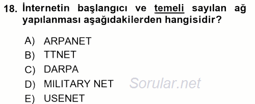 Uluslararası İletişim 2017 - 2018 3 Ders Sınavı 18.Soru