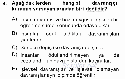 Sosyal Hizmet Uygulamaları 2013 - 2014 Ara Sınavı 4.Soru