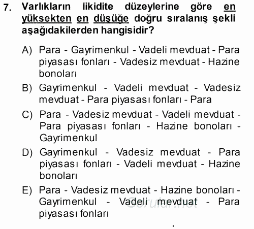 Para Teorisi 2013 - 2014 Ara Sınavı 7.Soru