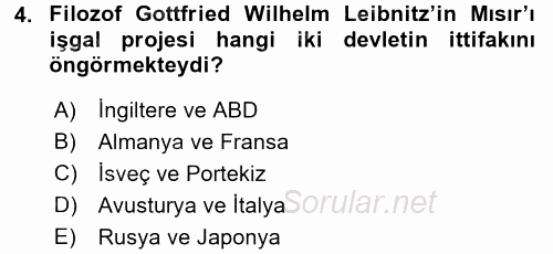 Osmanlı Tarihi (1789-1876) 2015 - 2016 Dönem Sonu Sınavı 4.Soru