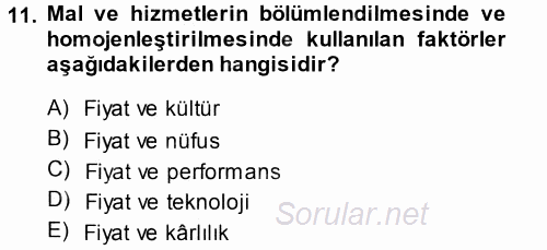 Stratejik Yönetim 2013 - 2014 Tek Ders Sınavı 11.Soru