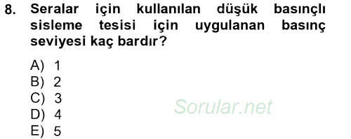 Örtü Altı Üretim Sistemleri 2014 - 2015 Tek Ders Sınavı 8.Soru