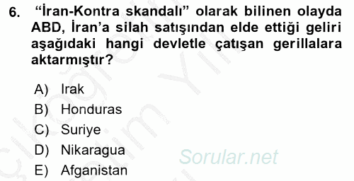 Diş Politika Analizi 2016 - 2017 3 Ders Sınavı 6.Soru