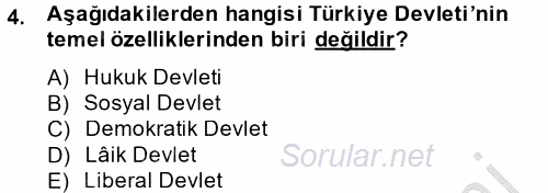 Temel İdare Hukuku 2012 - 2013 Ara Sınavı 4.Soru