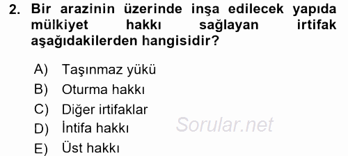 Medeni Hukuk 2 2017 - 2018 3 Ders Sınavı 2.Soru